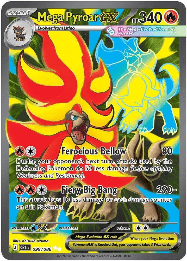 Mega Pyroar EX(NM)-Chaos Rising